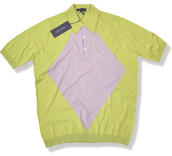 View Item John Smedley Island Cotton Big Diamond Polo Shirt Lime 